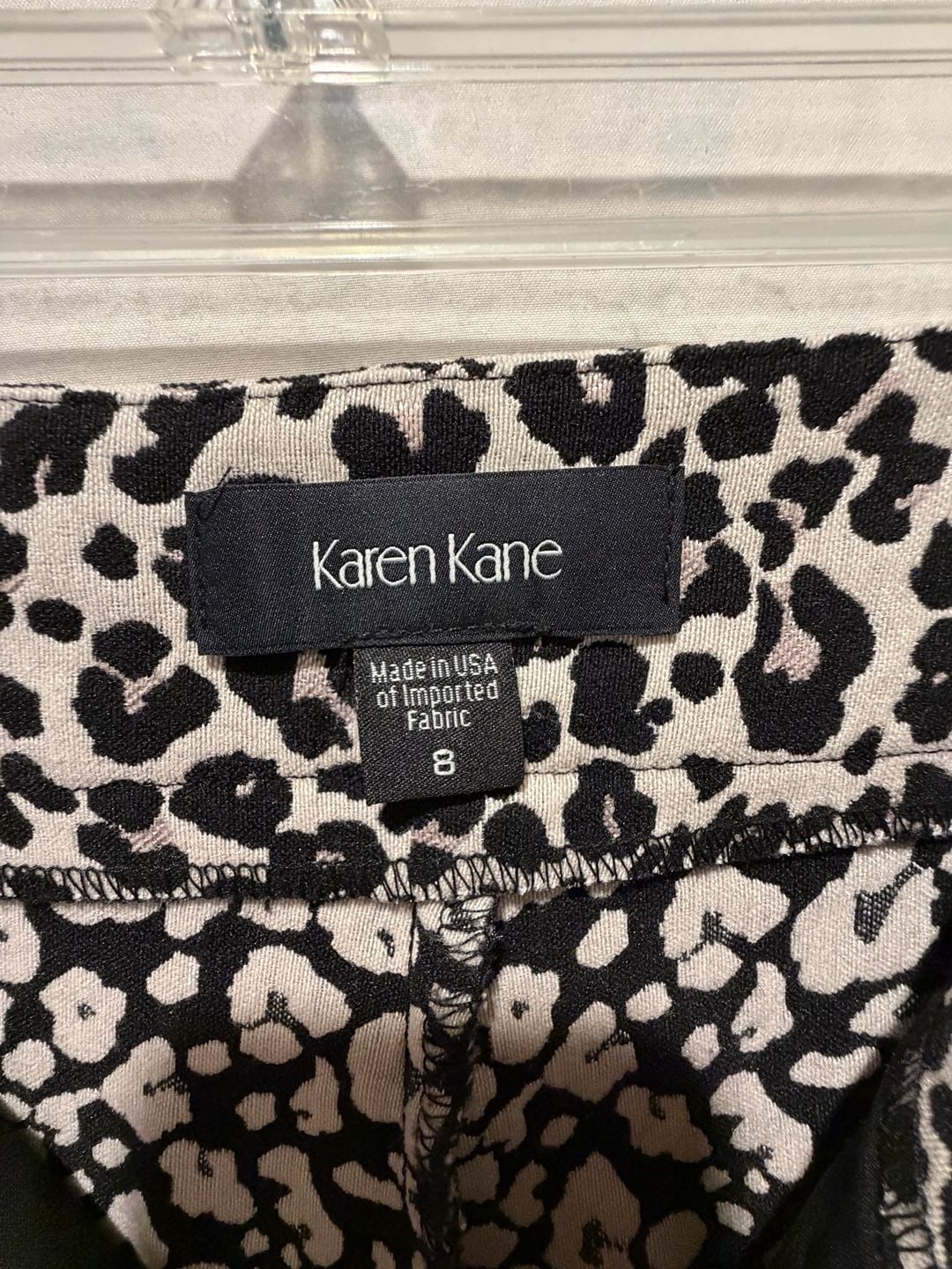 Karen Kane Leopard Print Pants Size 8 White Black 3