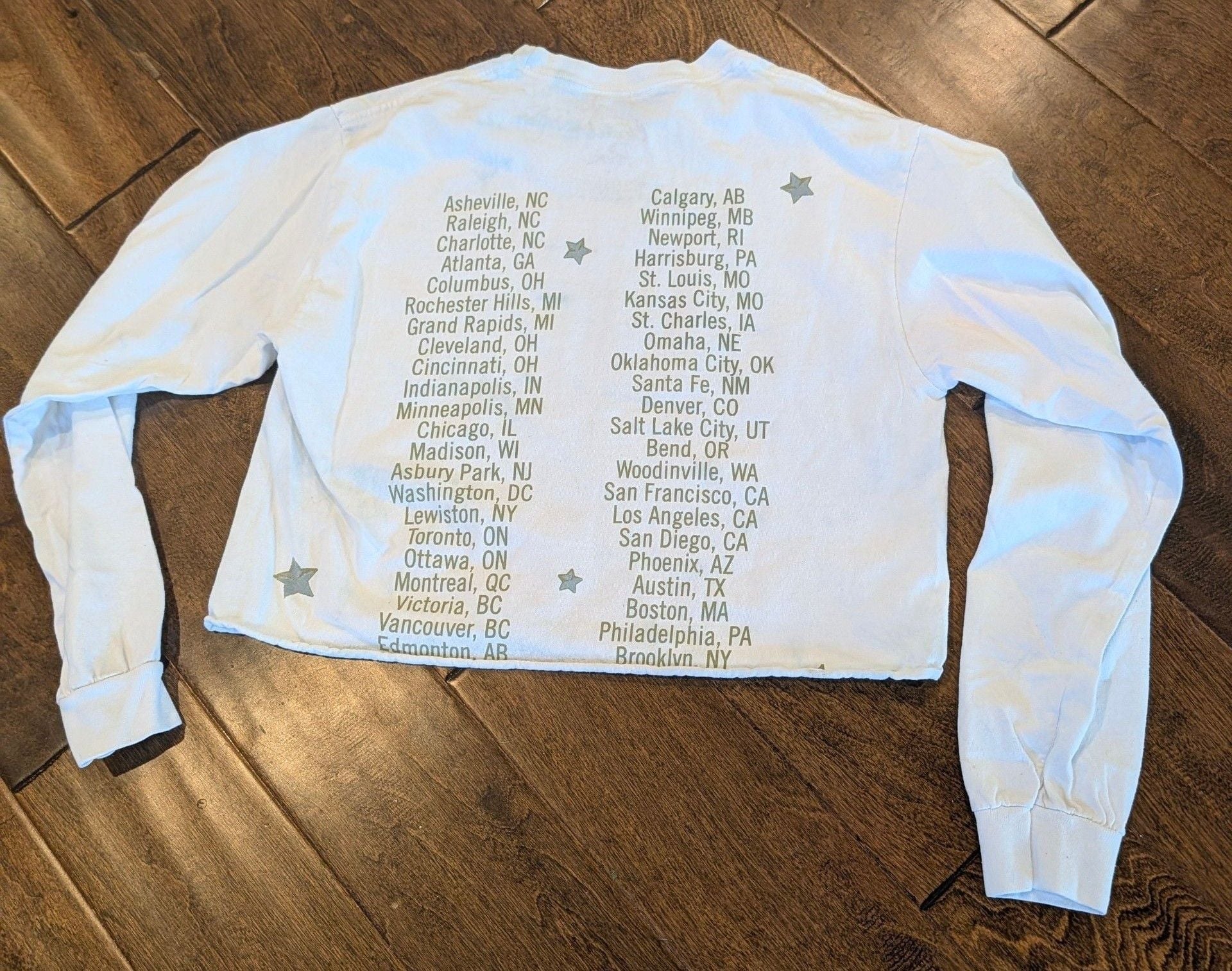 Orville Peck Stampede Tour Stops Relaxed Fit Crop T-Shirt White Medium 4