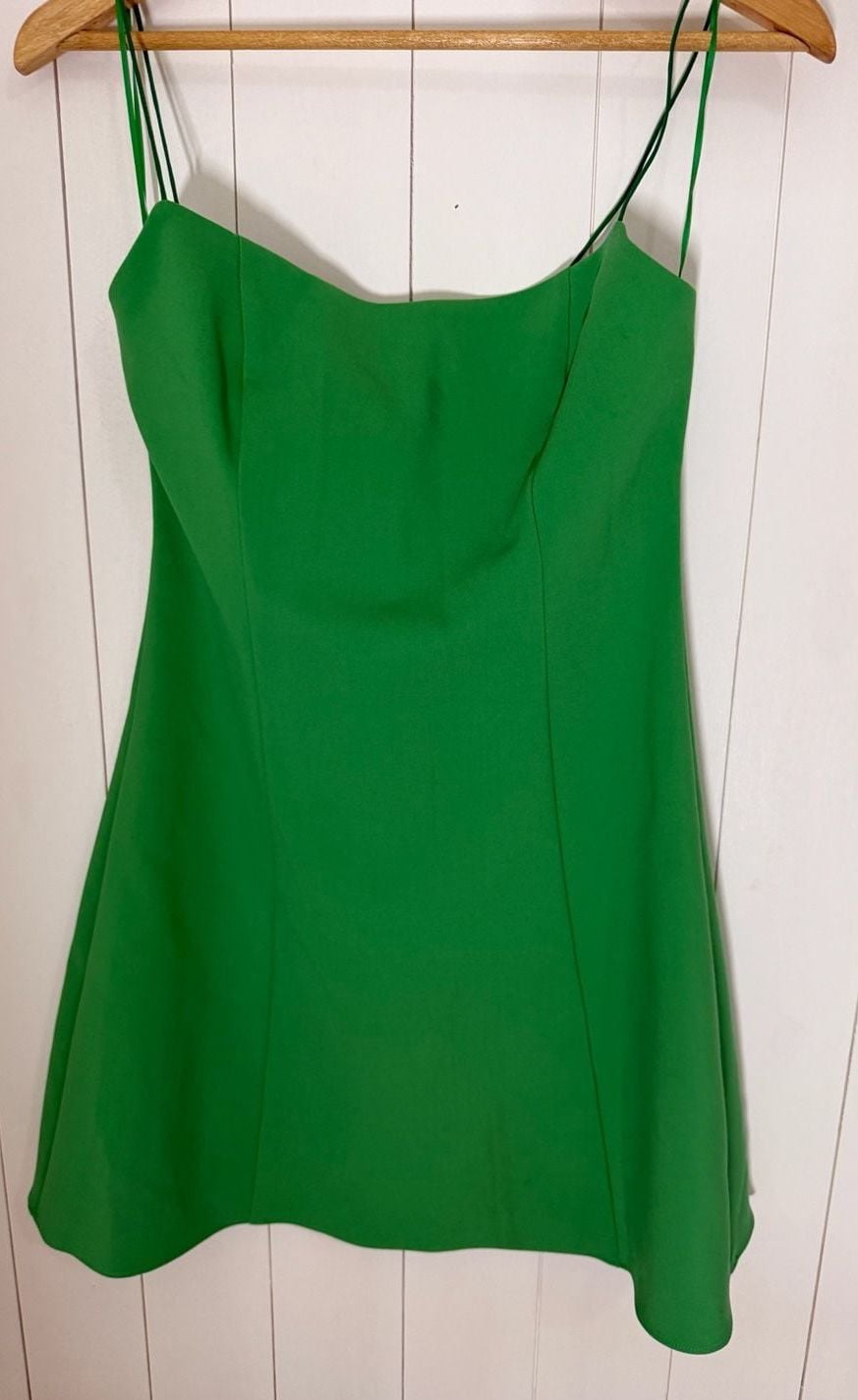 Likely Mini Dress Size 6 Green Spaghetti Strap Sweetheart A-Line 2