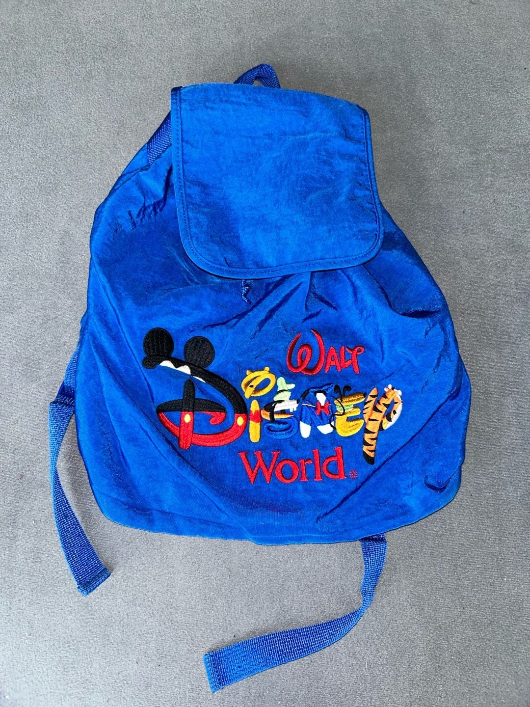 Walt Disney World Embroidered Blue Drawstring Backpack Tote Bag Z12 2