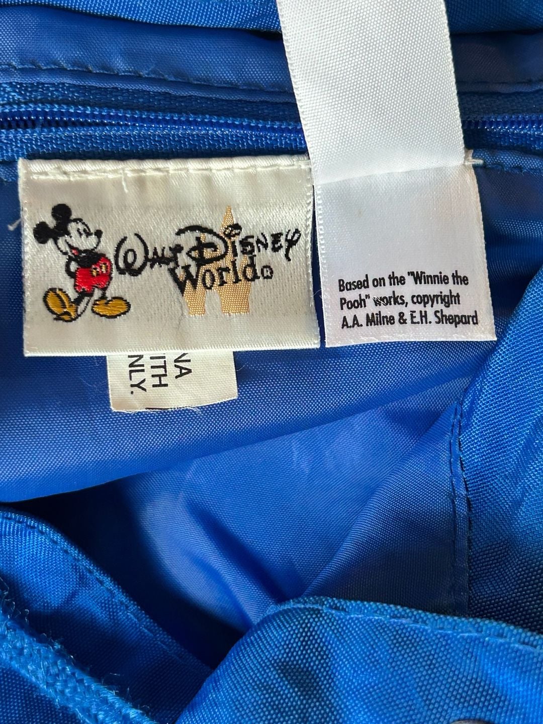 Walt Disney World Embroidered Blue Drawstring Backpack Tote Bag Z12 5