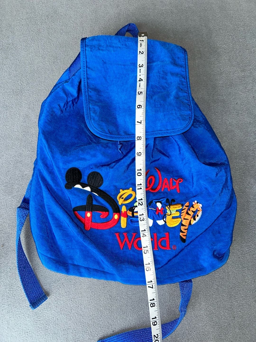 Walt Disney World Embroidered Blue Drawstring Backpack Tote Bag Z12 6
