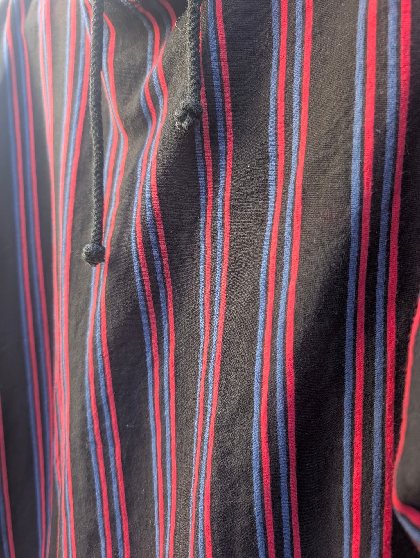 90s Vintage Shah Safari Sportswear Striped Baggy Shirt Size L Cotton Poncho Hoodie 5
