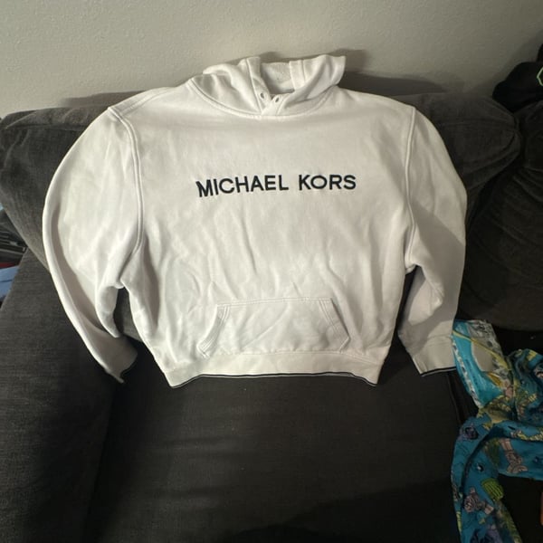 Michael Kors Logo Hoodie Size XL White