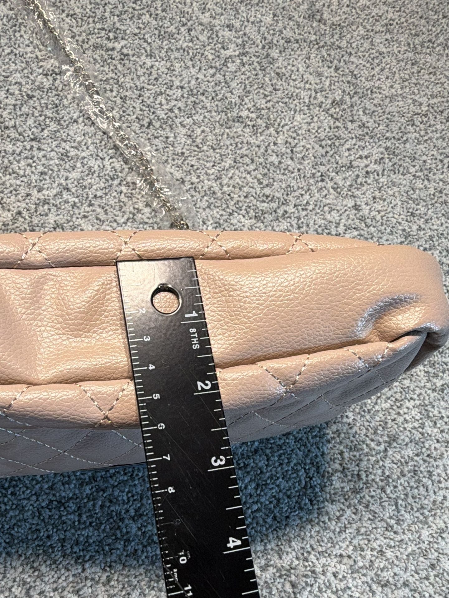 Bella Russo Quilted Crossbody Shoulder Bag Blush Pink Chain Strap 9