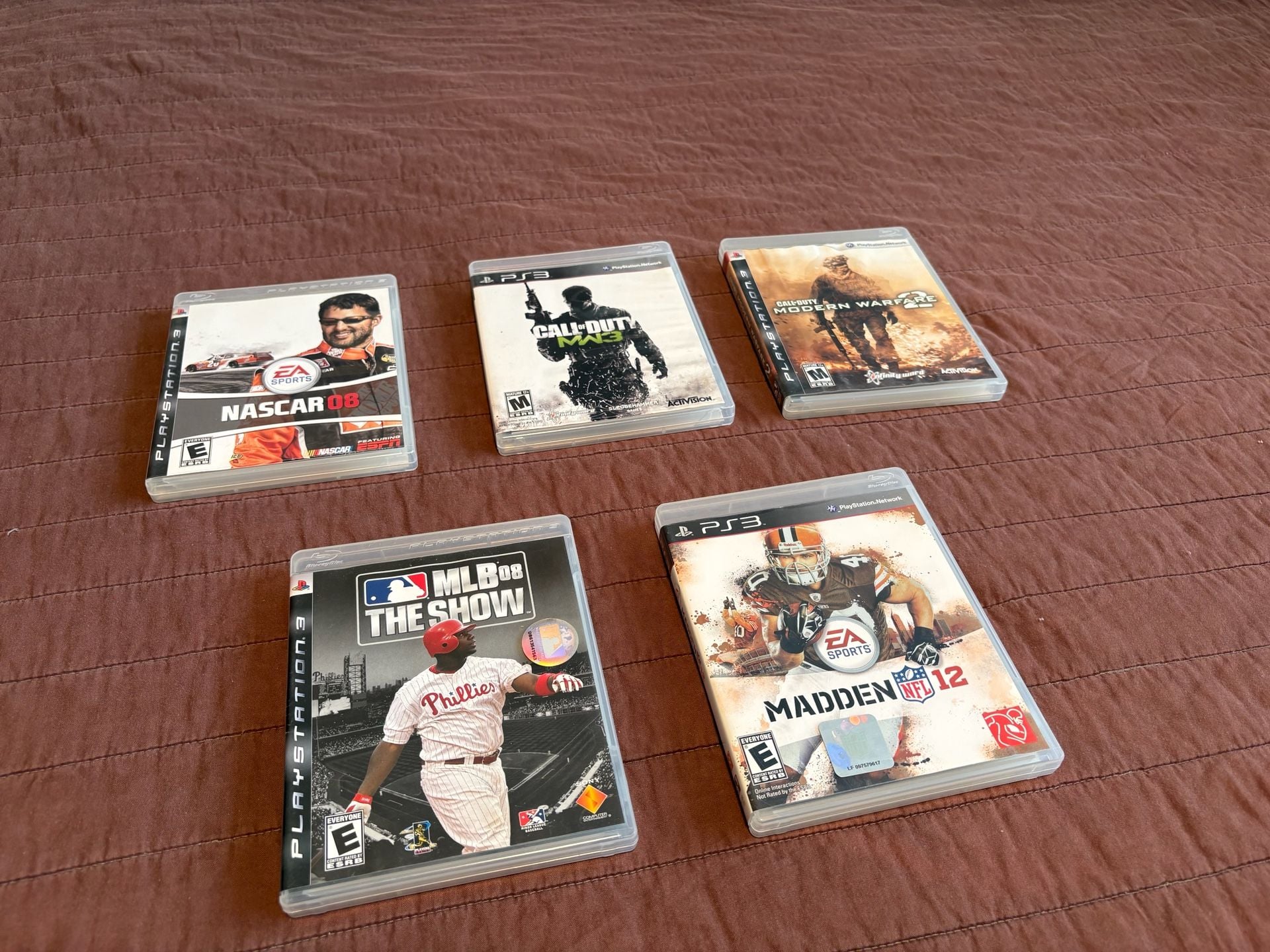 PS3 GAME BUNDLE - MW2, MW3, NASCAR 08, MLB The Show & Madden 12 1