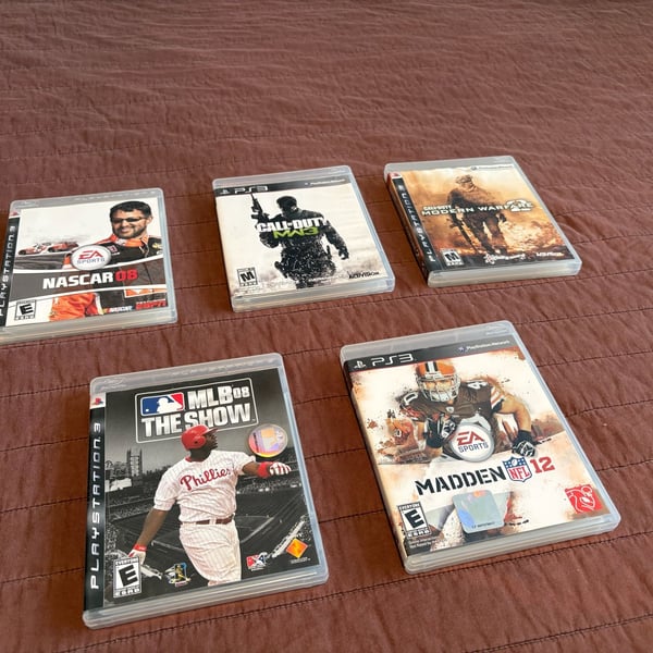 PS3 GAME BUNDLE - MW2, MW3, NASCAR 08, MLB The Show & Madden 12