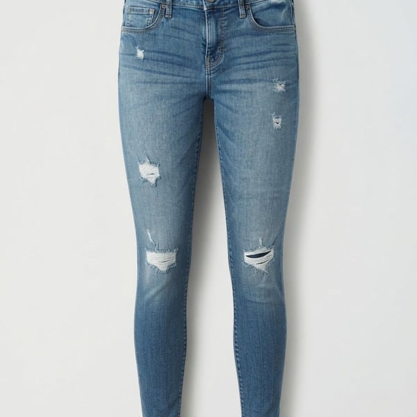 Hollister Distressed Skinny Jeans Size 27x29 Blue Denim