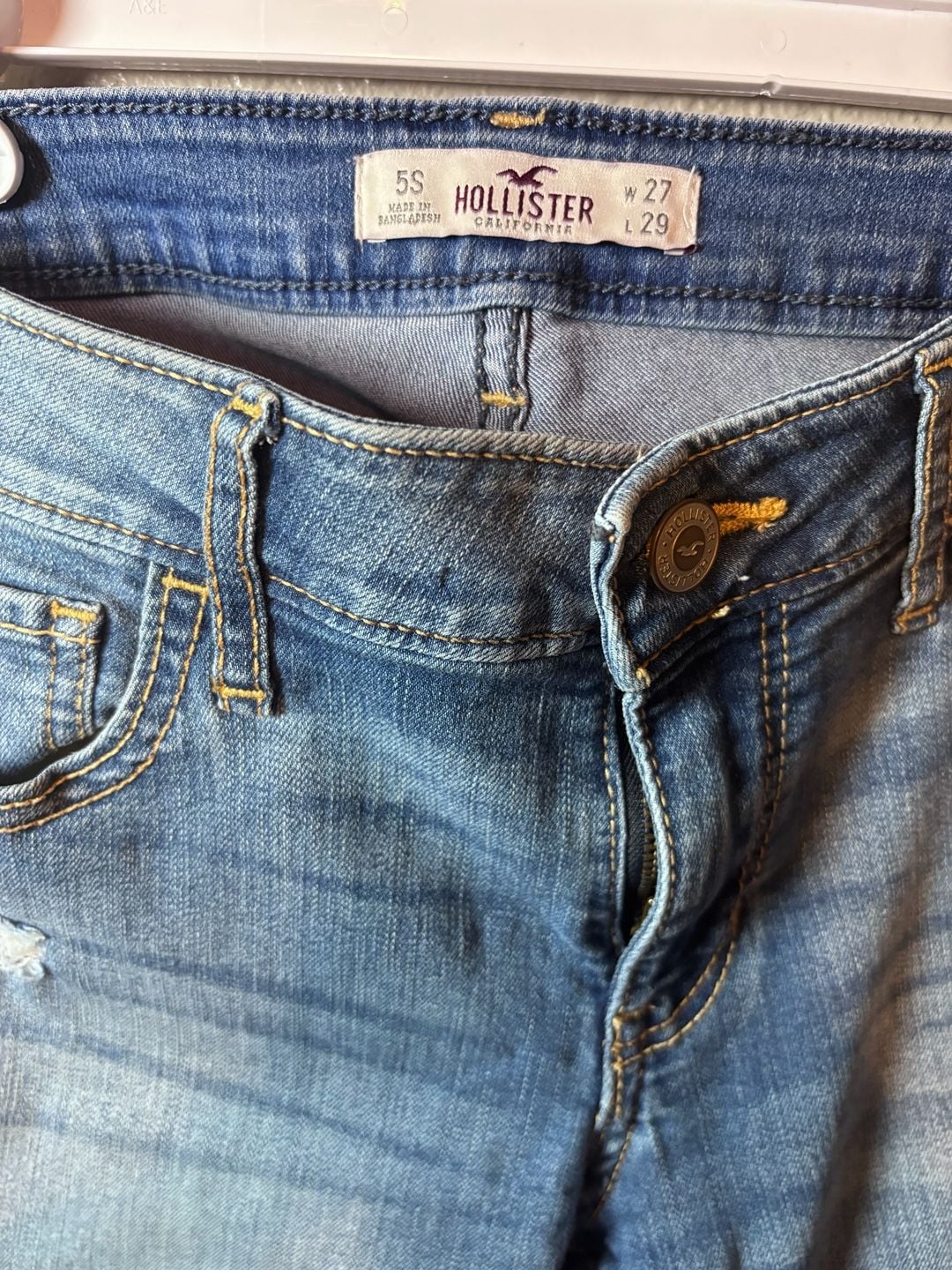 Hollister Distressed Skinny Jeans Size 27x29 Blue Denim 5