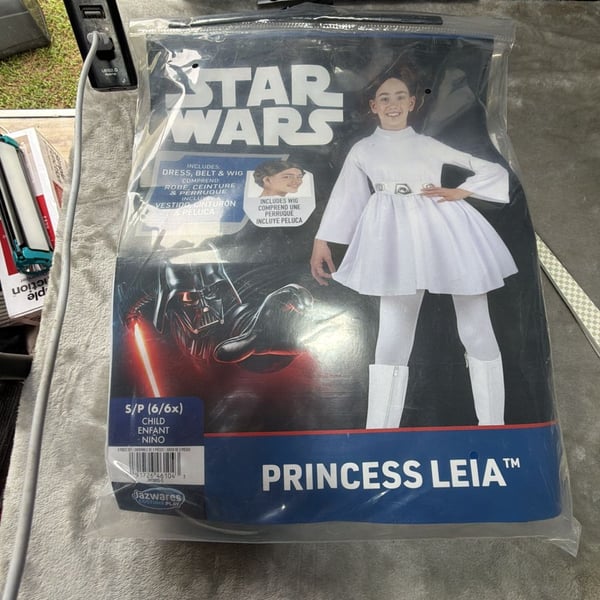 Jazwares Star Wars Princess Leia Child Costume Size 6/6x New