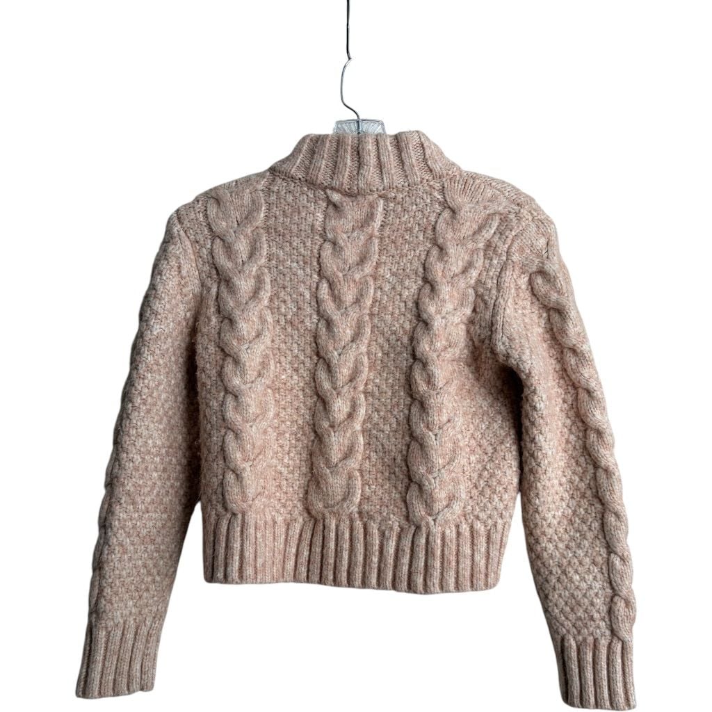 American Eagle Cropped Fisherman Chunky Cable Knit Sweater 3