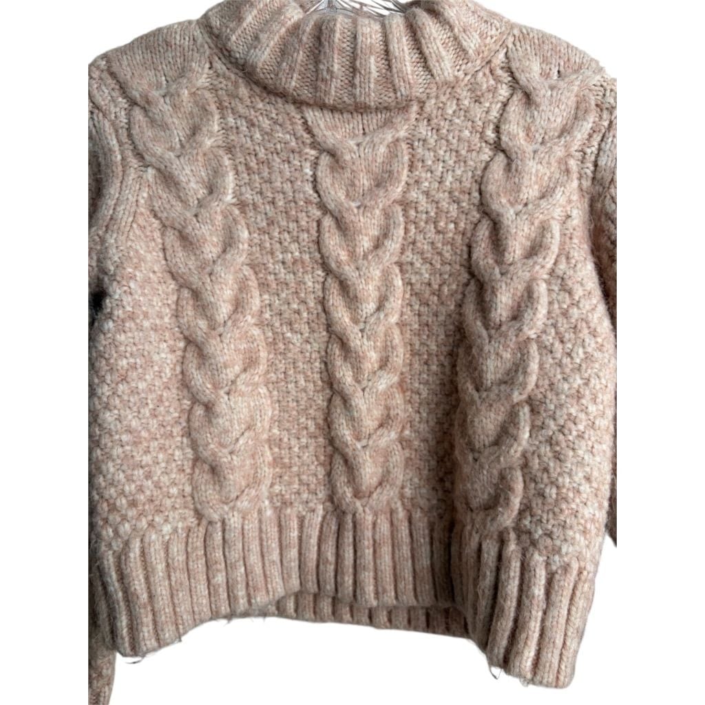 American Eagle Cropped Fisherman Chunky Cable Knit Sweater 4
