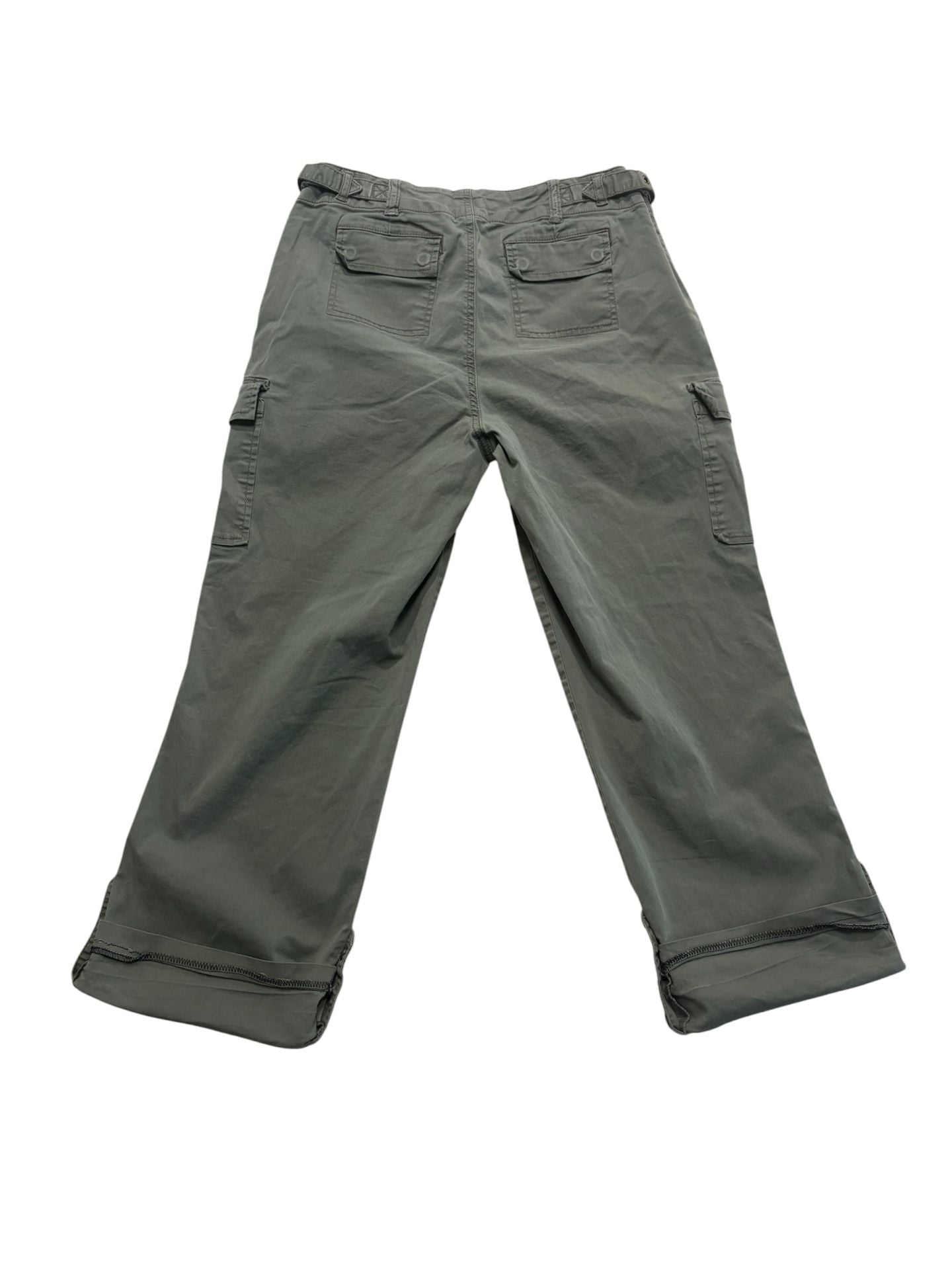 Faded Glory Cargo Pants Green Stretch Multi-Pocket Y2K 4