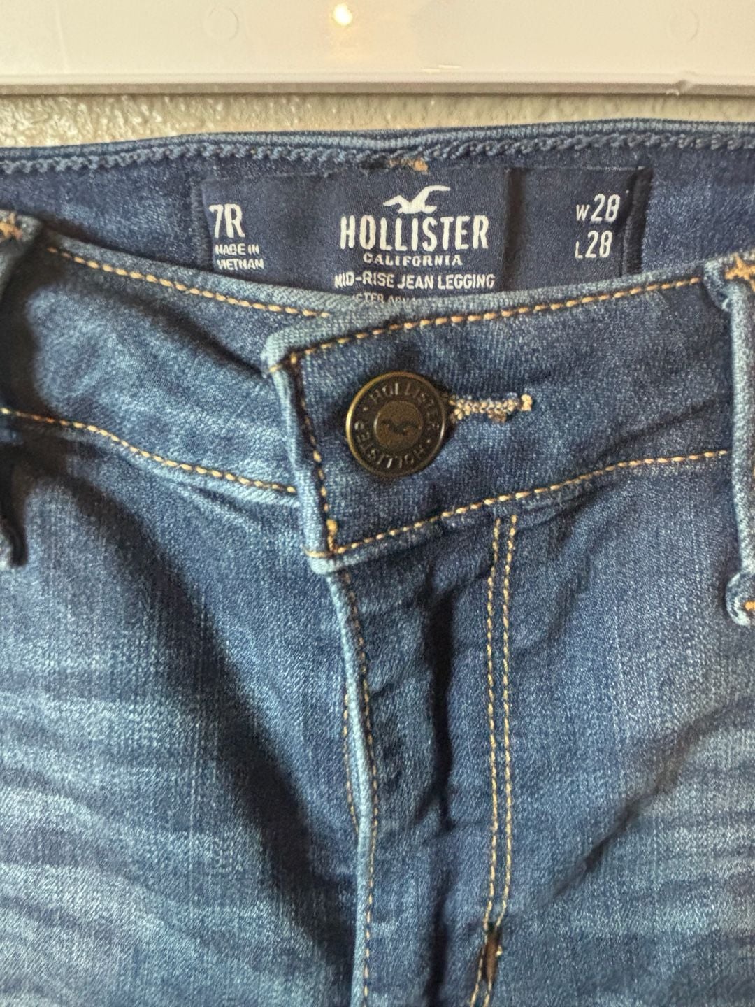 Hollister Mid-Rise Jean Legging Size 7R W28 L28 Dark Wash Denim Jeans 5