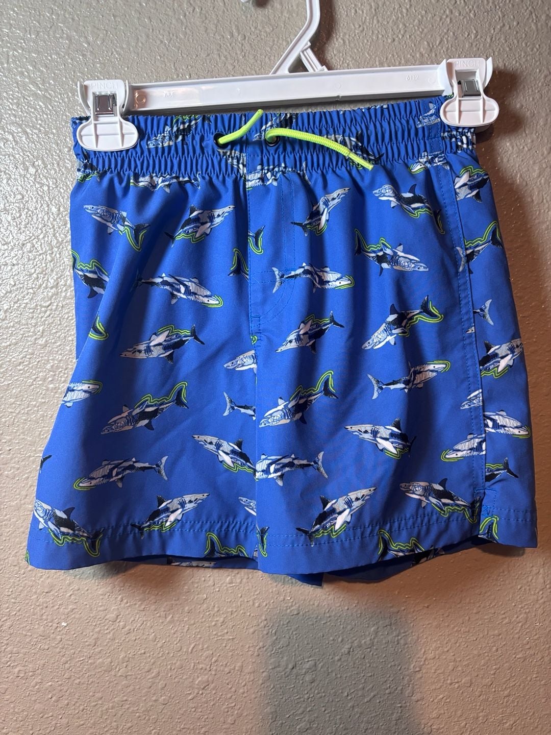 Old Navy Shark Print Swim Trunks Size M (8) Blue 4