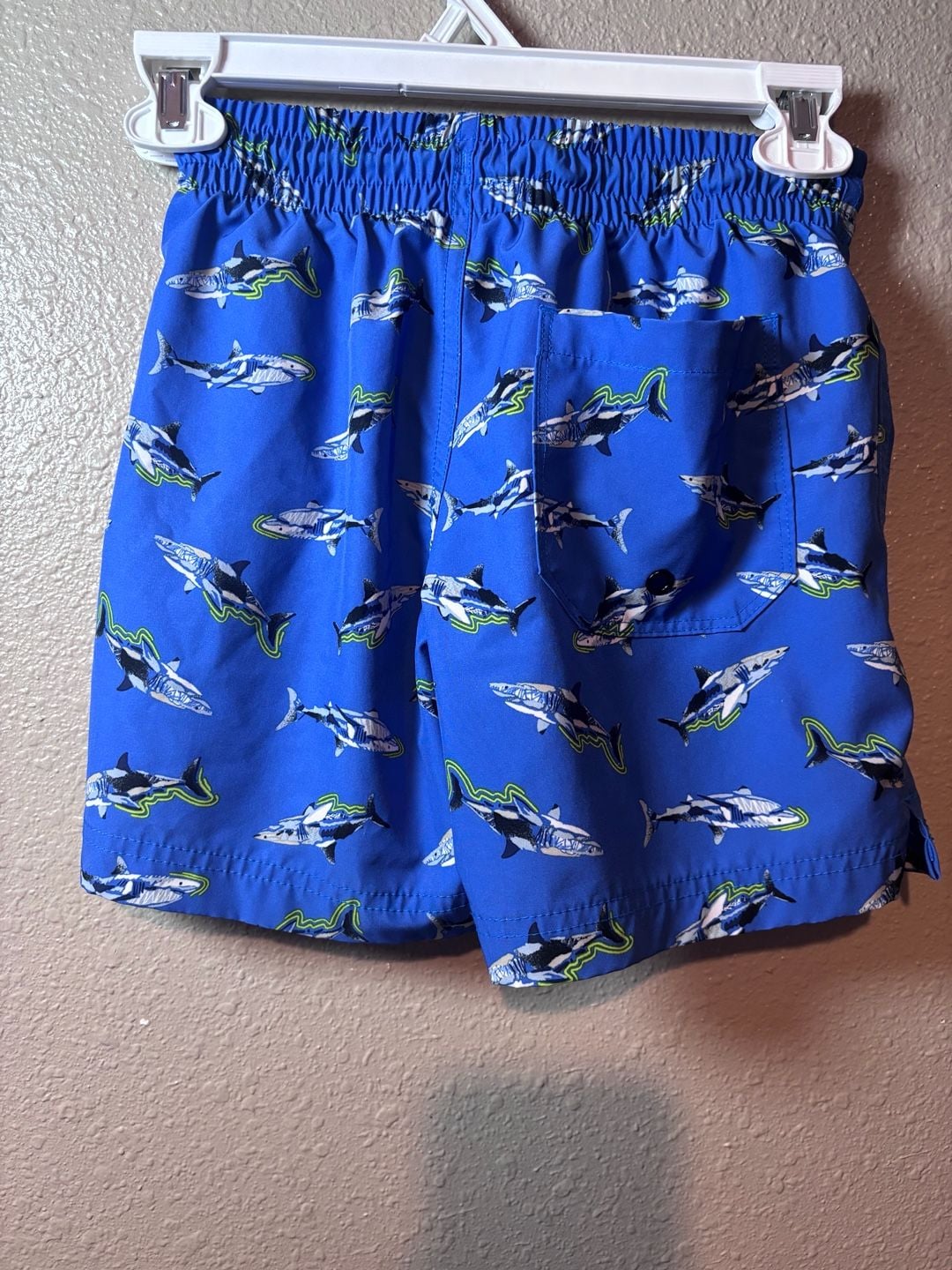 Old Navy Shark Print Swim Trunks Size M (8) Blue 6