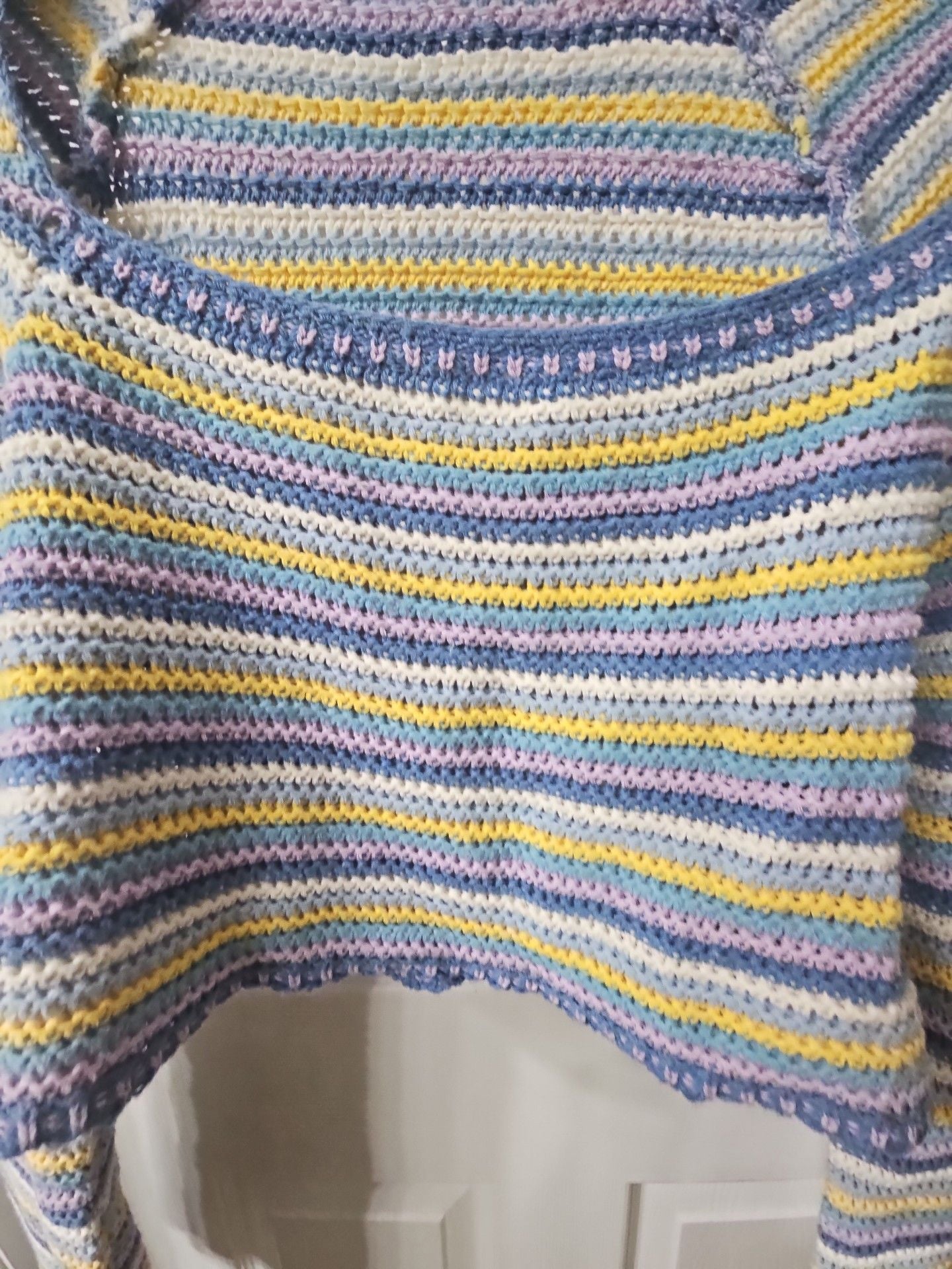 Altar'd State Crochet Striped Crop Top Size XL Multicolor 3