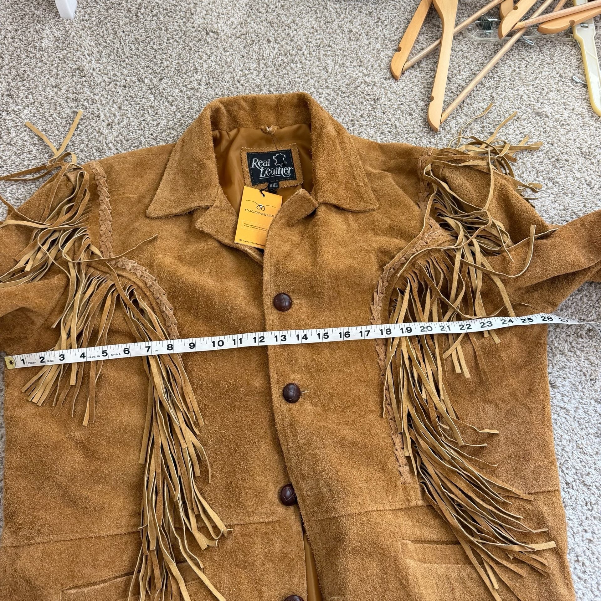 Vintage Tan Fringe Suede Jacket 7