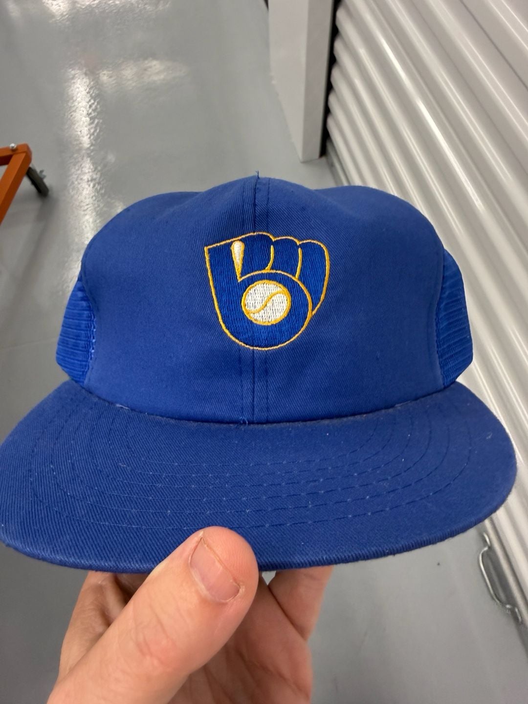 Annco Milwaukee Brewers Trucker Snapback Hat Blue Vintage MLB 2