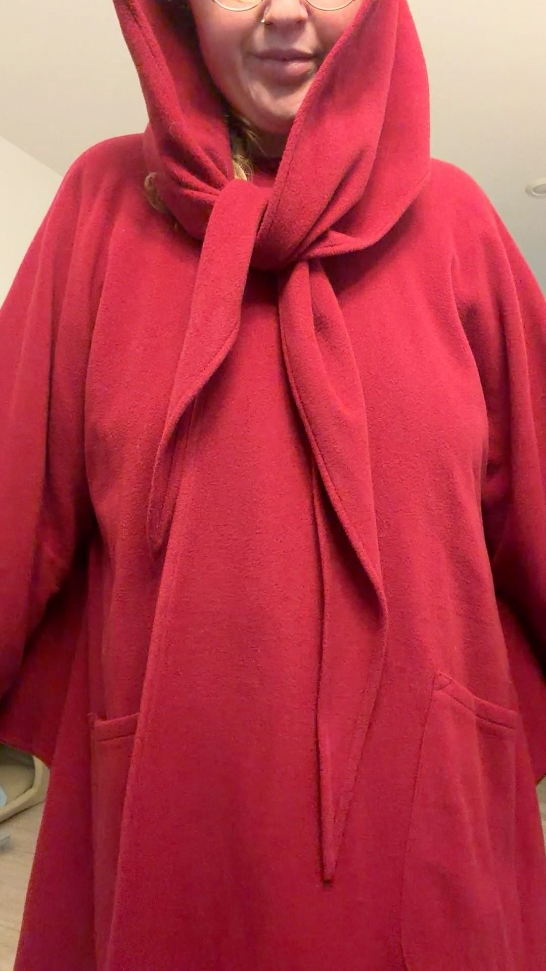 VTG Molina Jimmy Hourihan Red Wool Hooded Cape Cloak Ireland One Size Pockets 9