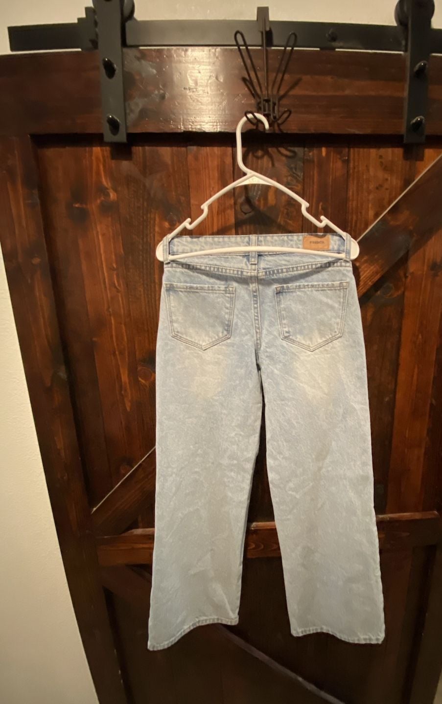 RSQ Low Rise Wide Leg Jeans Size 14 Light Wash Distressed Denim 4