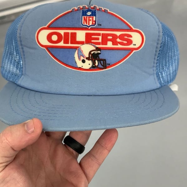 Drew Pearson Houston Oilers NFL Snapback Hat One Size Blue Vintage