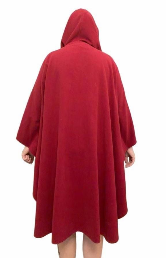 VTG Molina Jimmy Hourihan Red Wool Hooded Cape Cloak Ireland One Size Pockets 6