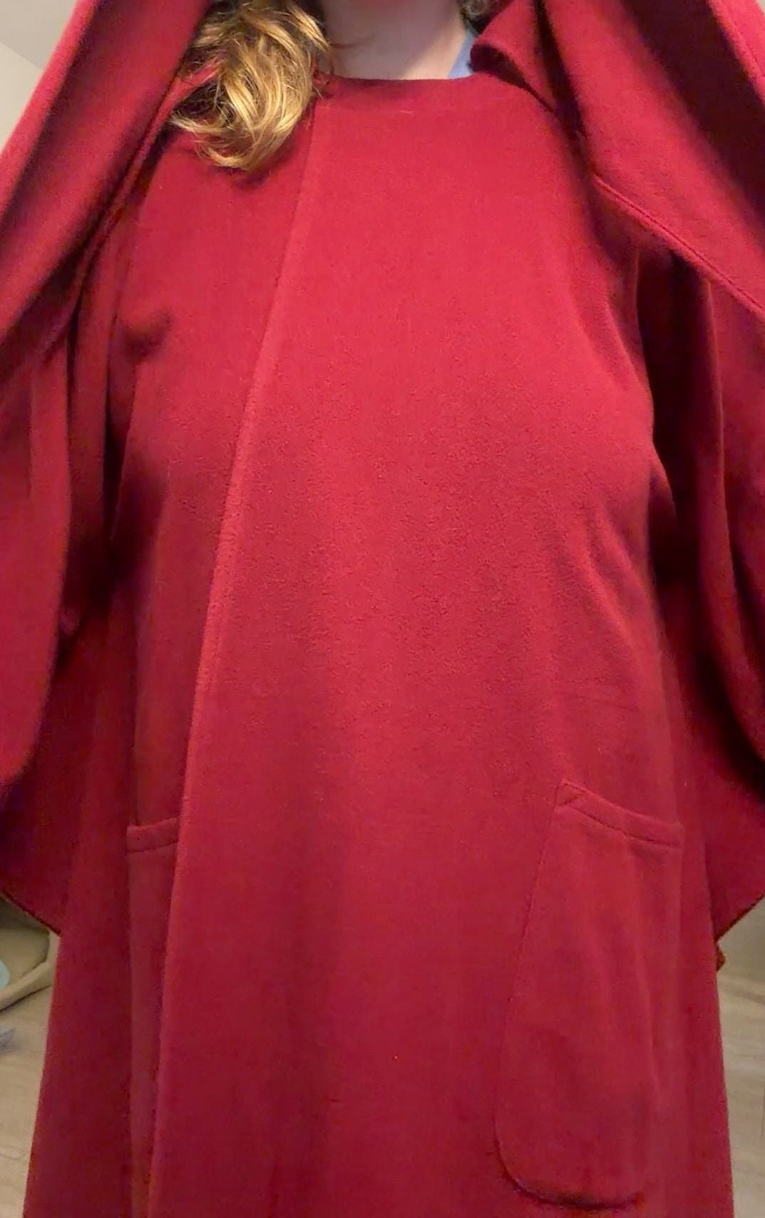 VTG Molina Jimmy Hourihan Red Wool Hooded Cape Cloak Ireland One Size Pockets 10