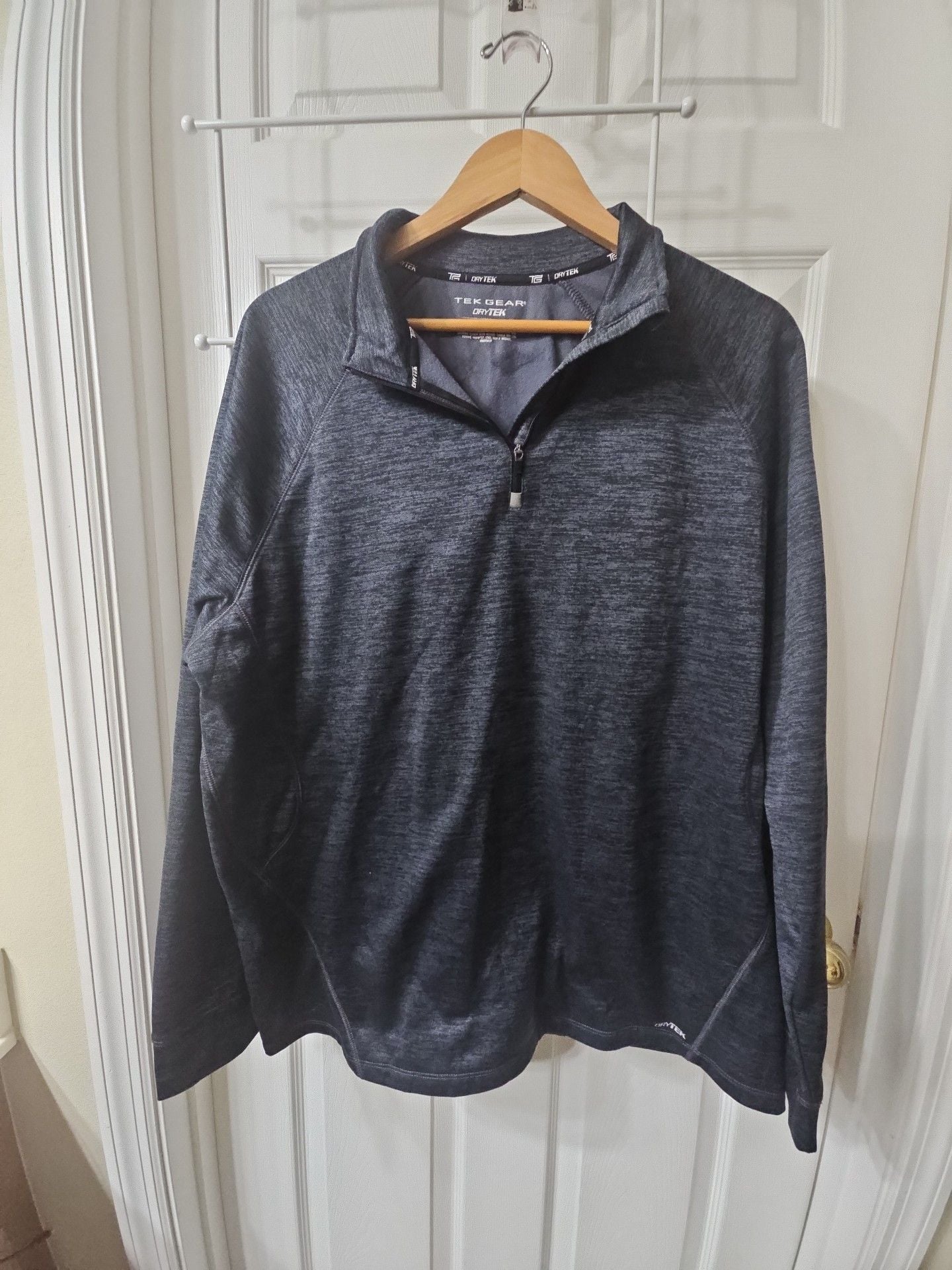 Tek Gear Dry Tek Half Zip Pullover Size X-Large Gray Heather Performance 2