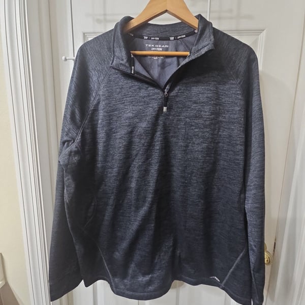 Tek Gear Dry Tek Half Zip Pullover Size X-Large Gray Heather Performance
