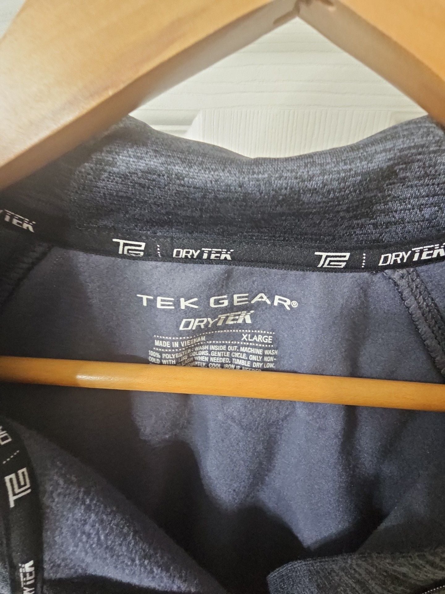 Tek Gear Dry Tek Half Zip Pullover Size X-Large Gray Heather Performance 3