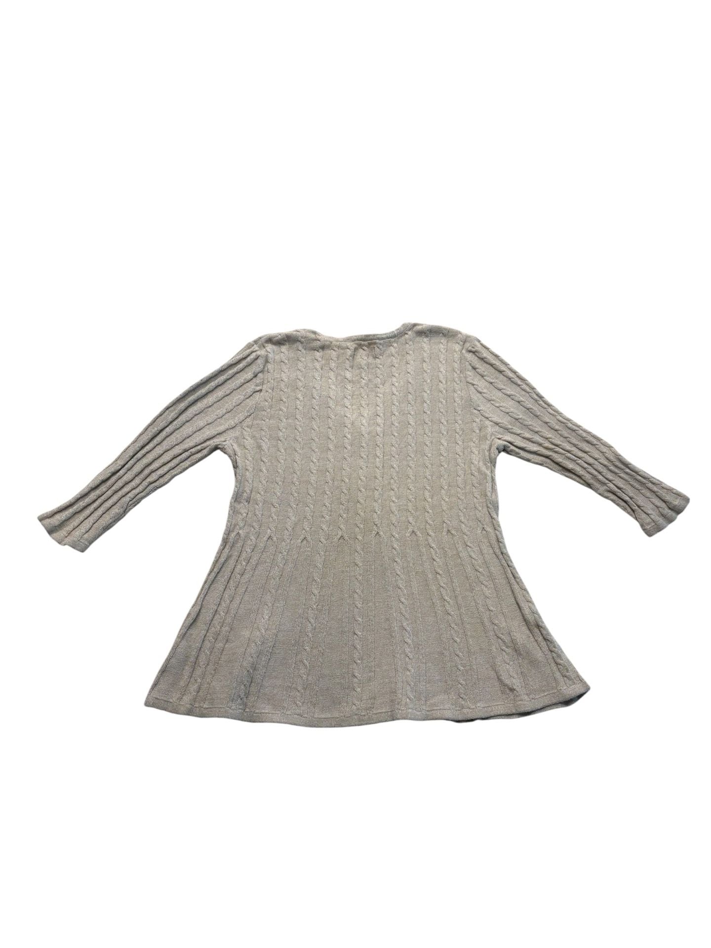 Croft & Barrow Cable Knit Cardigan Sweater Size XL Beige V-Neck Button Down 3