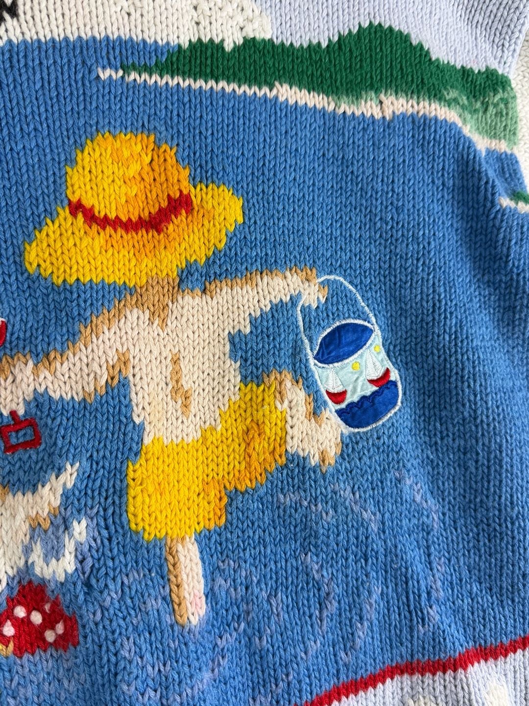 Marisa Christina Beach Scene Intarsia Knit Sweater Petite Multi 7
