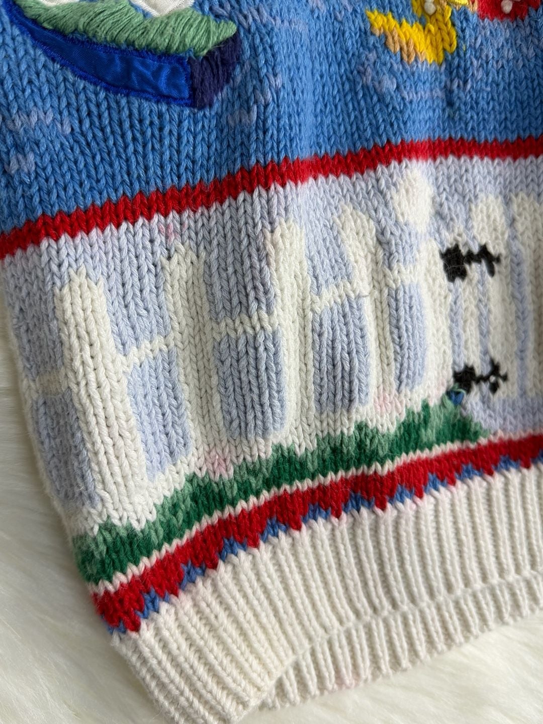 Marisa Christina Beach Scene Intarsia Knit Sweater Petite Multi 10