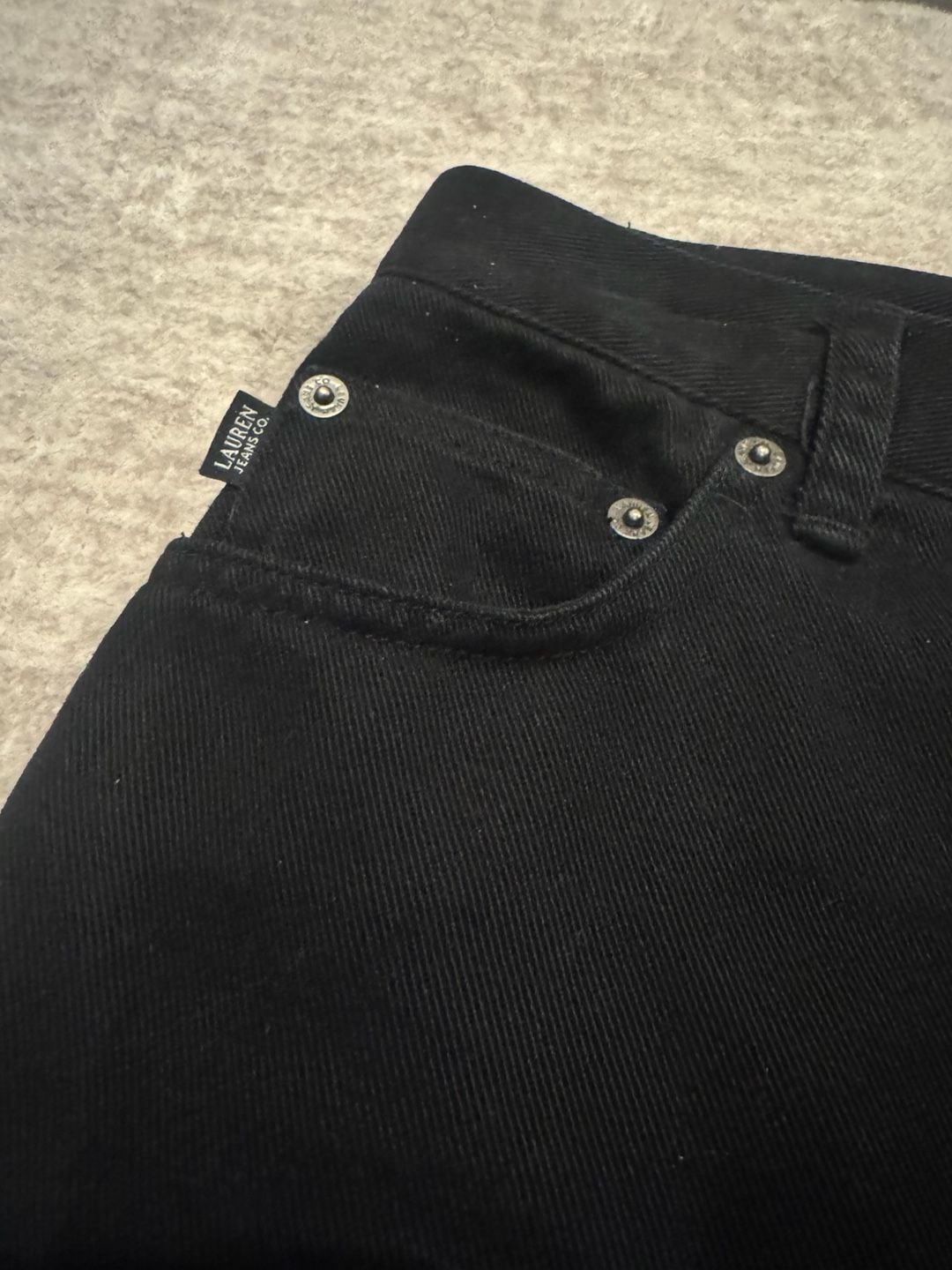 Lauren Jeans Co. High Rise Straight Leg Jeans Sz 4 Black Denim Soft 100% Cotton 4