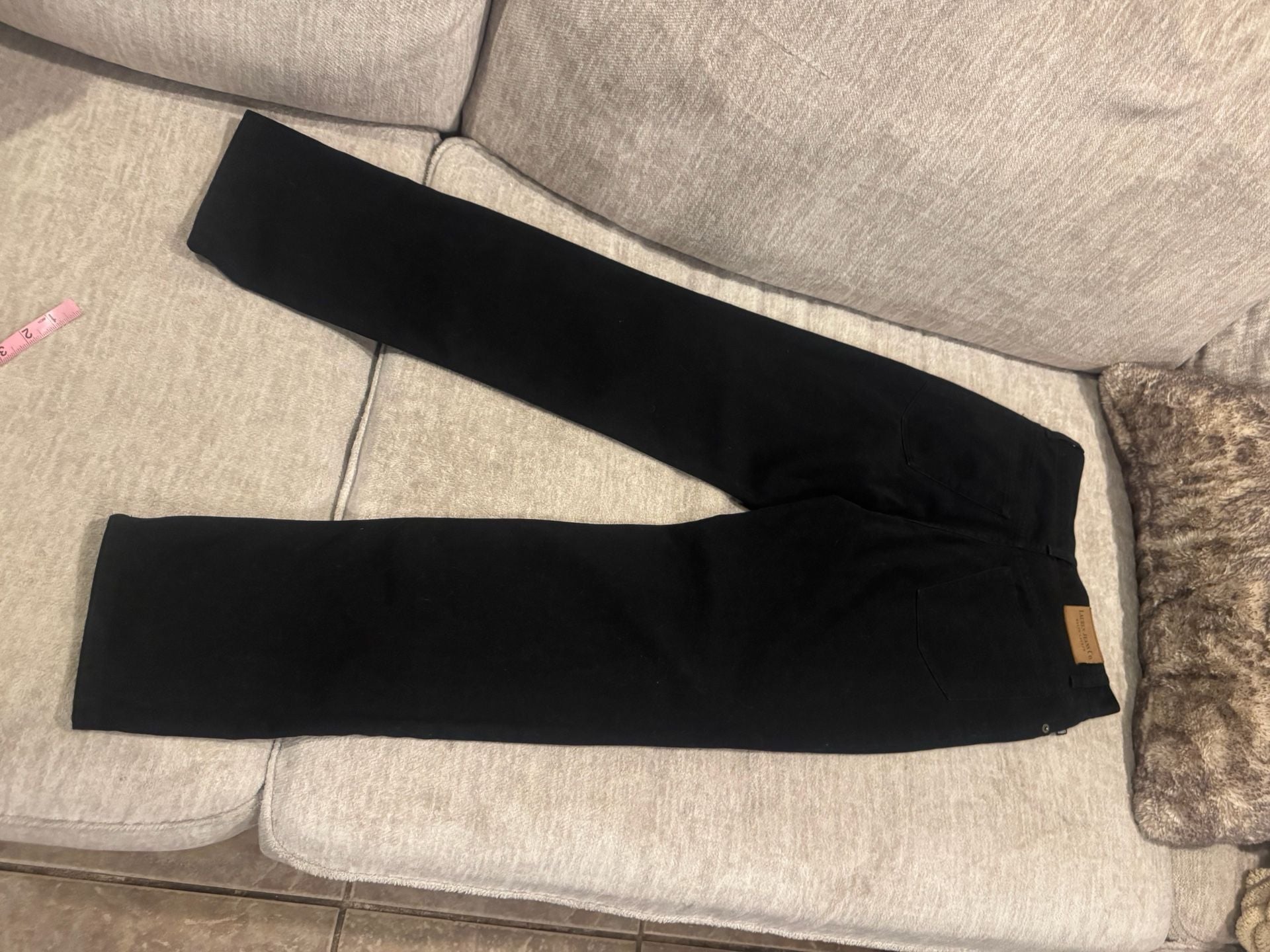 Lauren Jeans Co. High Rise Straight Leg Jeans Sz 4 Black Denim Soft 100% Cotton 9
