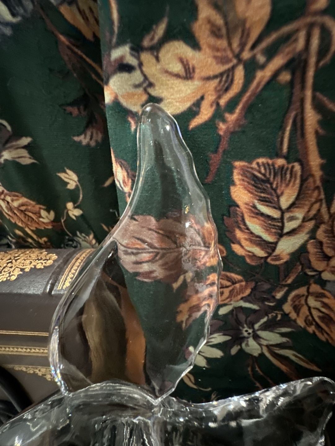 Vintage Clear Art Glass Bird Figurine Flower Frog Vase 7