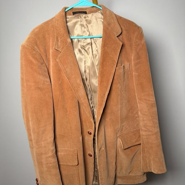 Brookford Classics Corduroy Blazer Jacket Size WPL 10360 Tan Sport Coat