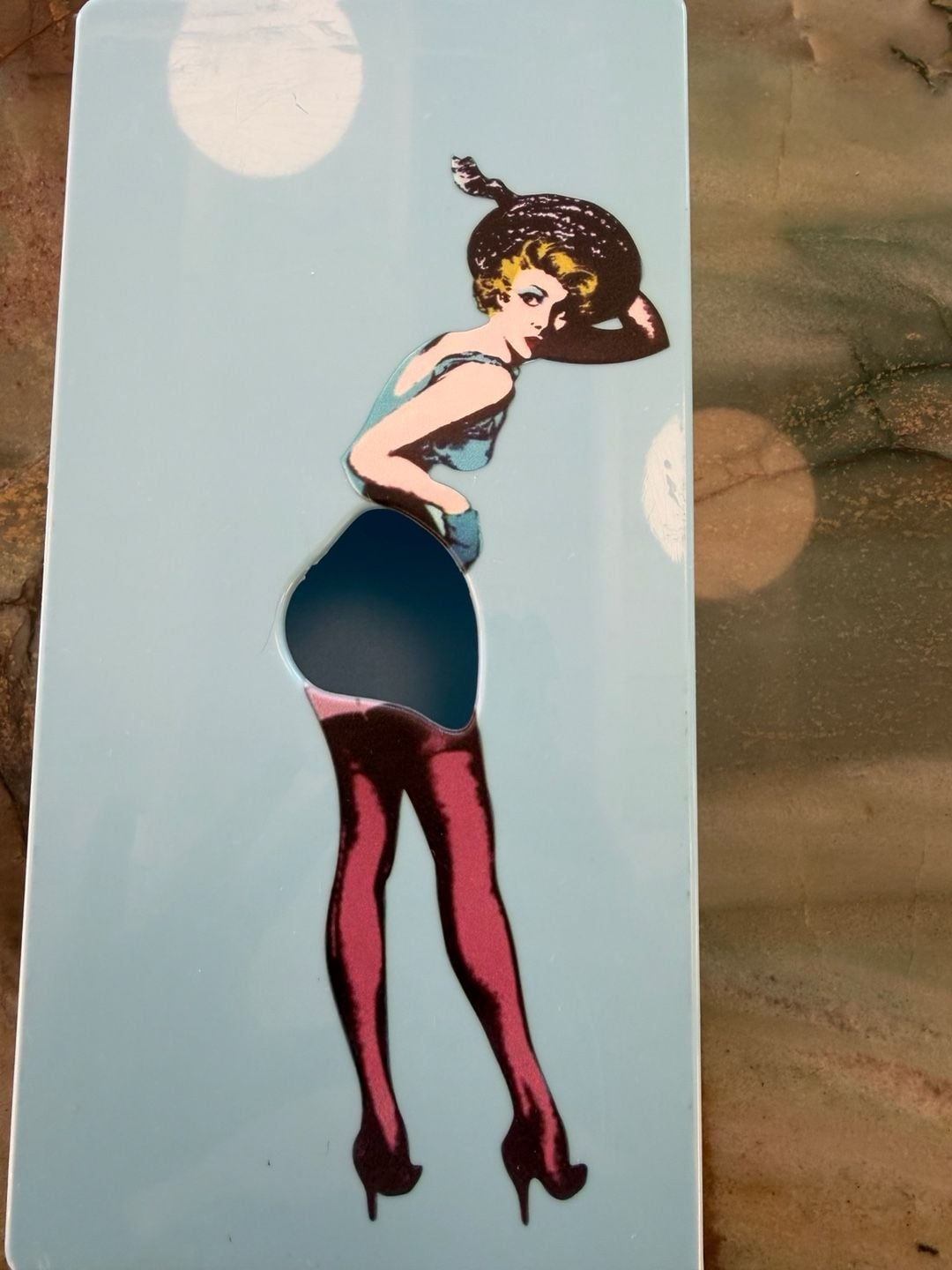 Spextrum Tissue Up Girl Tissue Box Holder Light Blue Pin Up 2