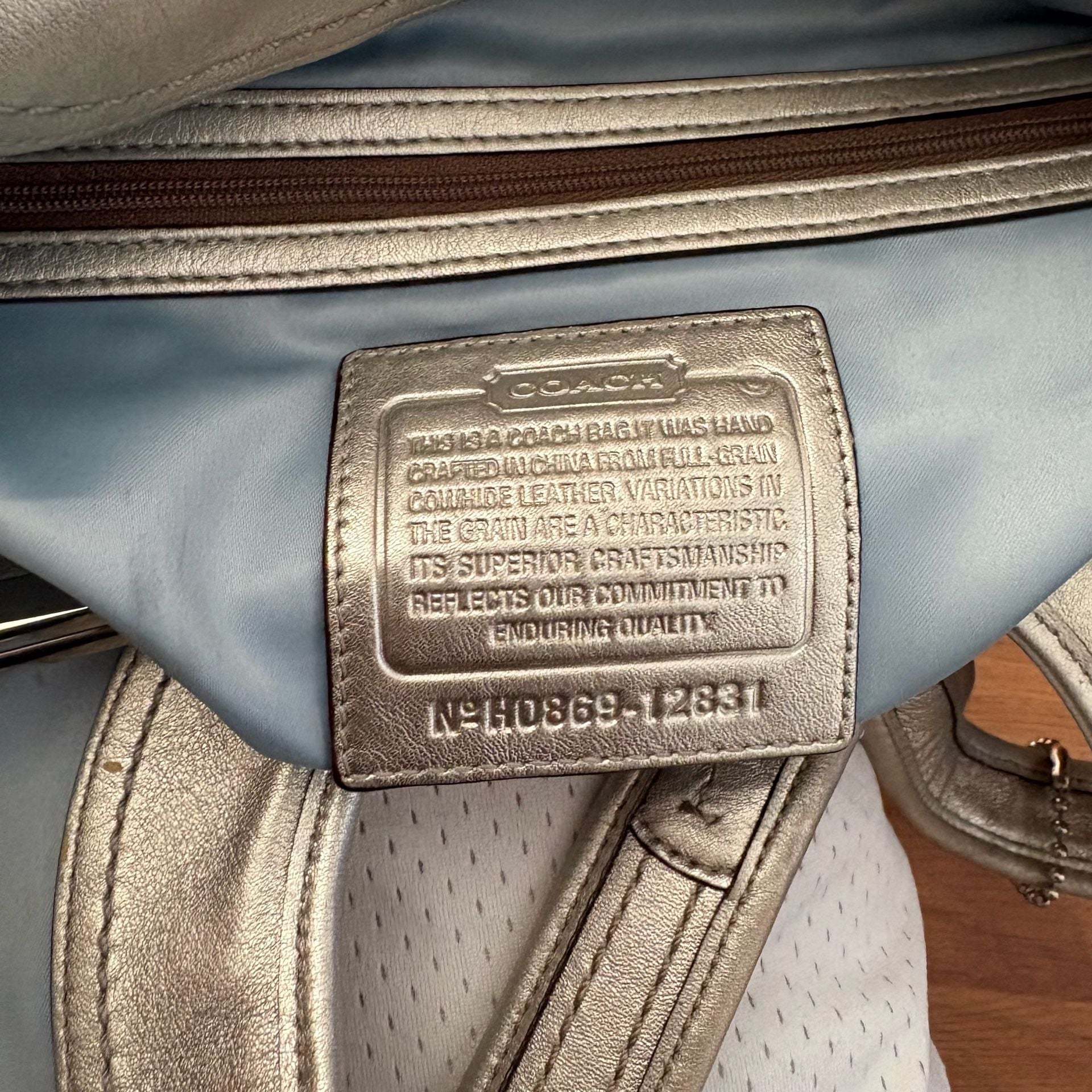 Y2K Coach Ergo Pleated Metallic Silver Leather Kisslock Bag 8