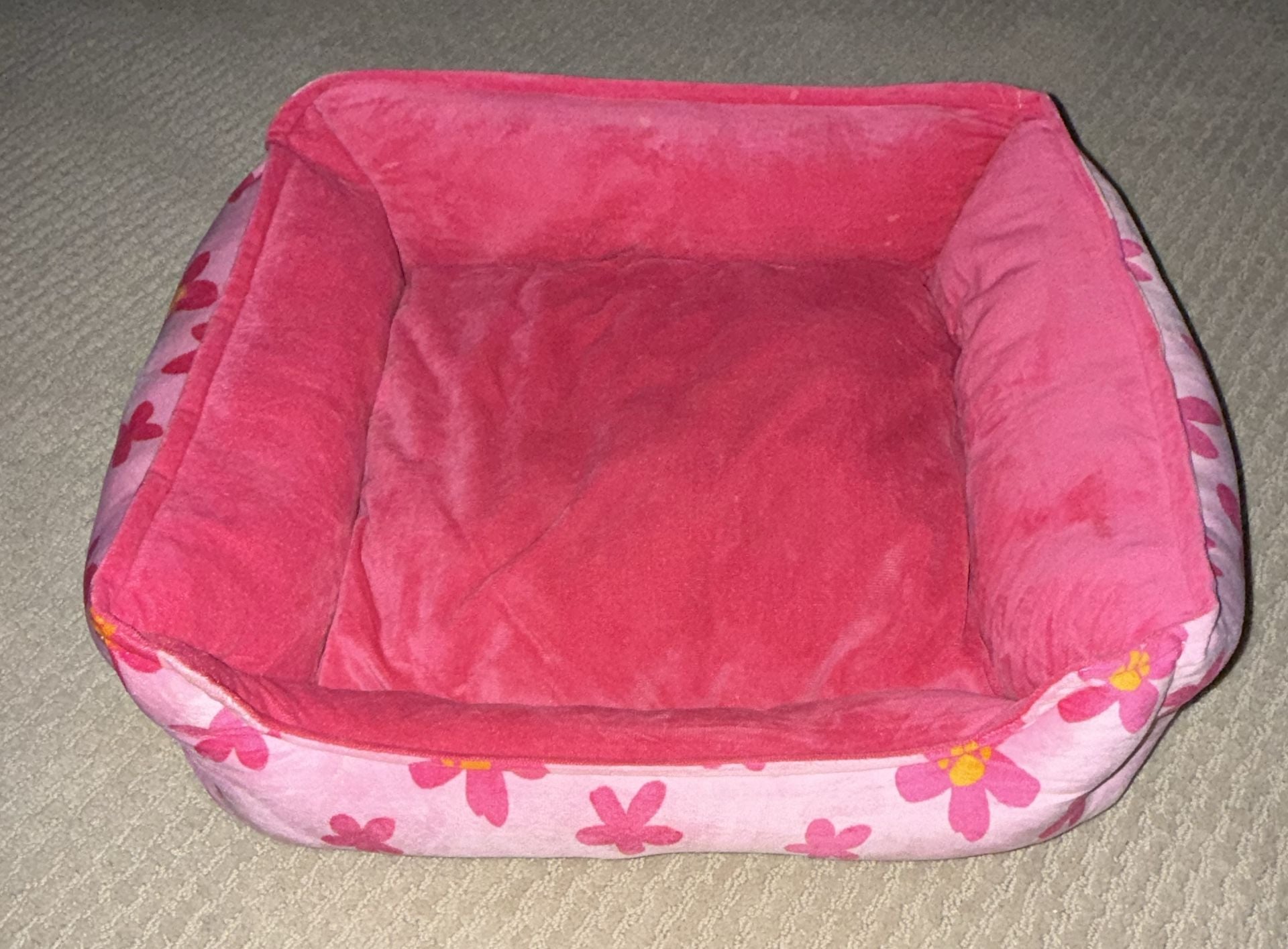 Pink Floral Pet Bed Small Size 1