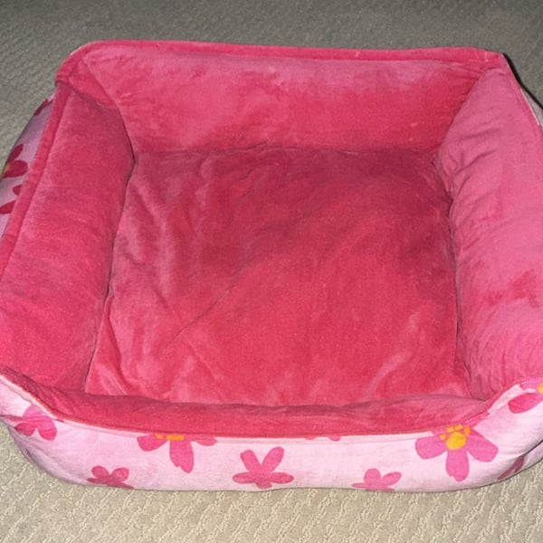 Pink Floral Pet Bed Small Size