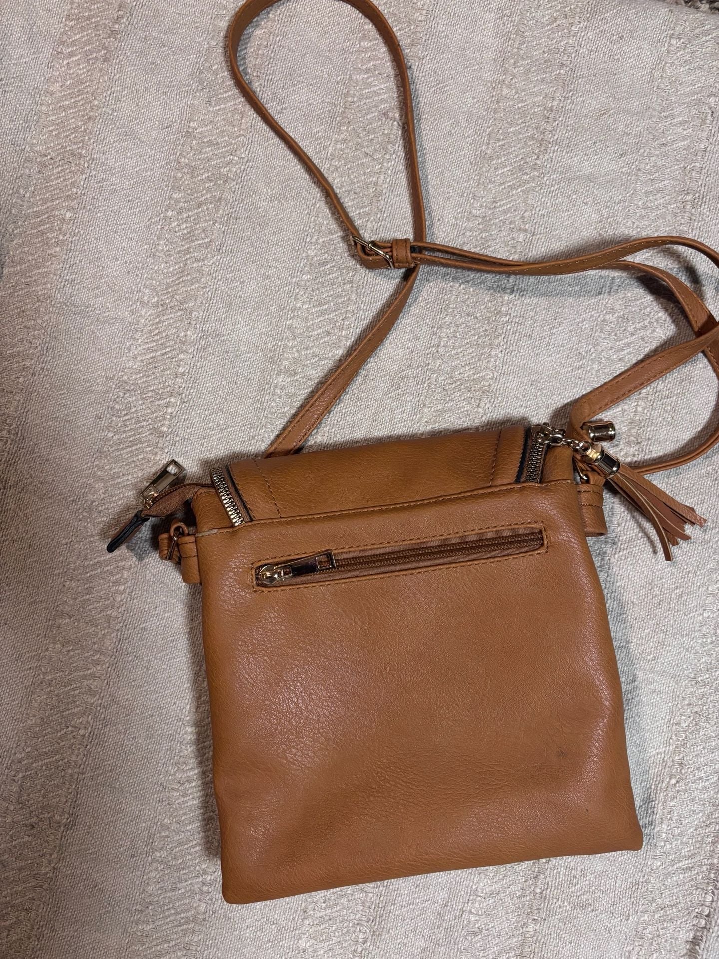 Unbranded Brown Pebbled Leather Crossbody Bag with Tassel 7