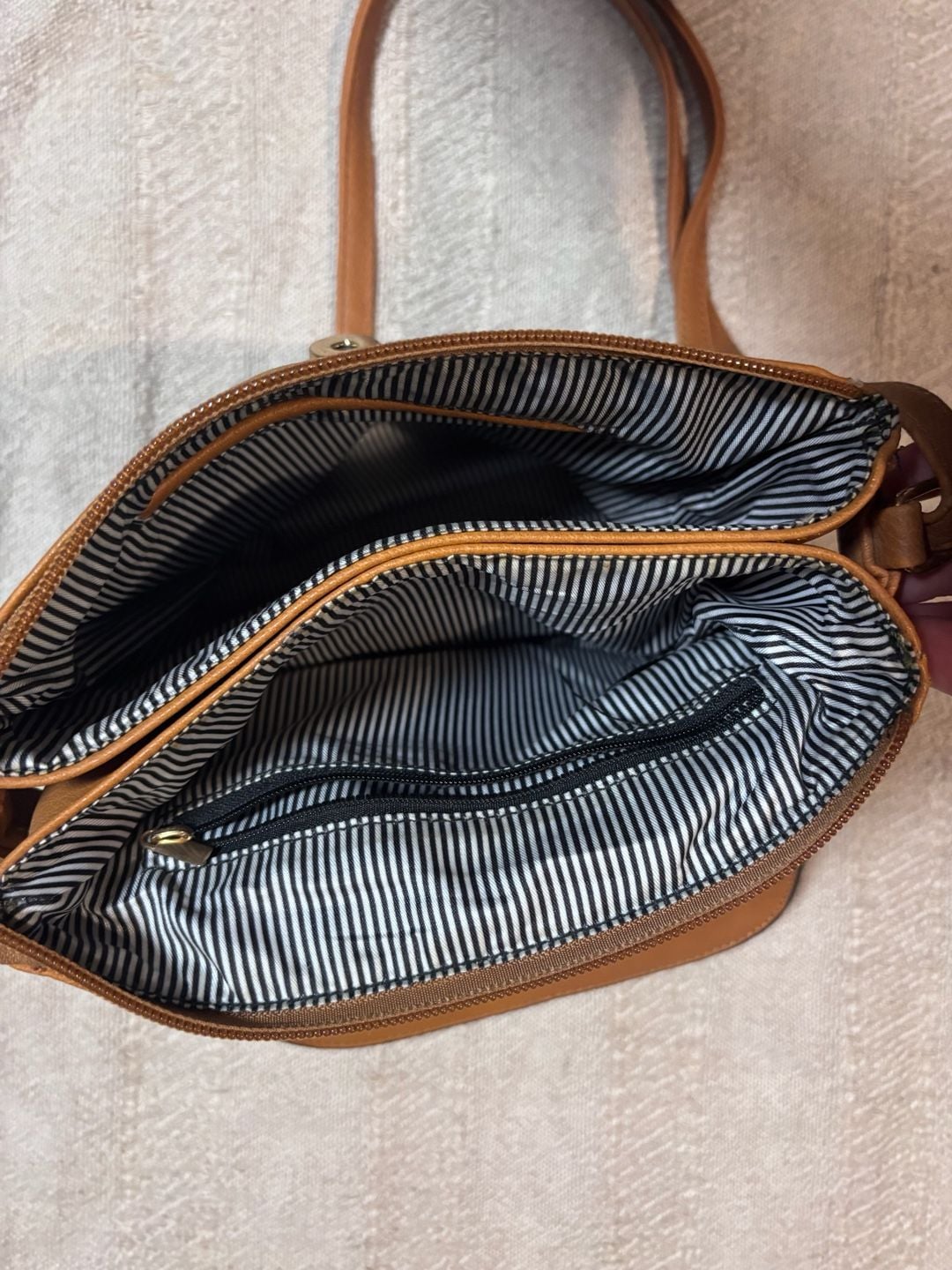 Unbranded Brown Pebbled Leather Crossbody Bag with Tassel 8