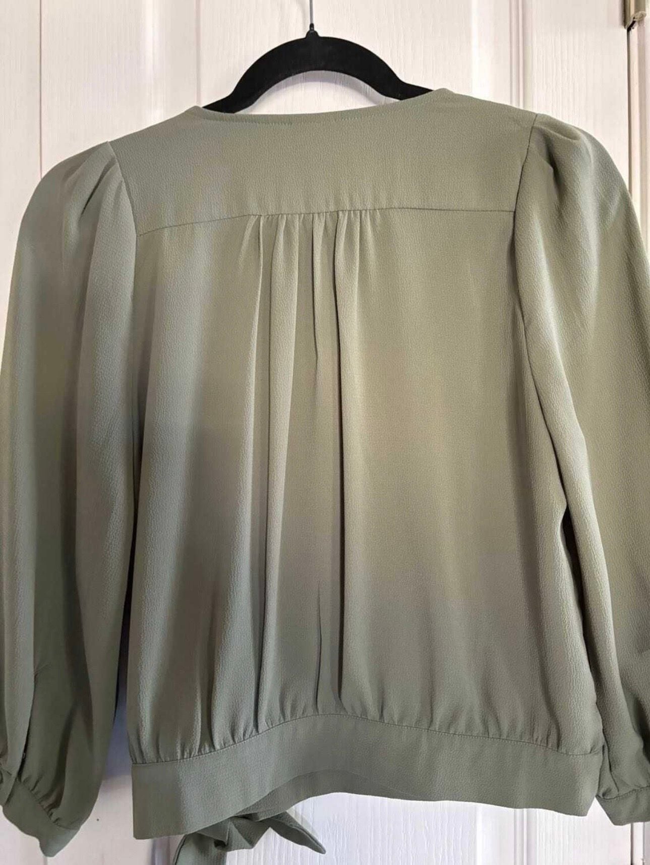 Japna Green Wrap V-Neck 3/4 Sleeve Blouse Size S 5