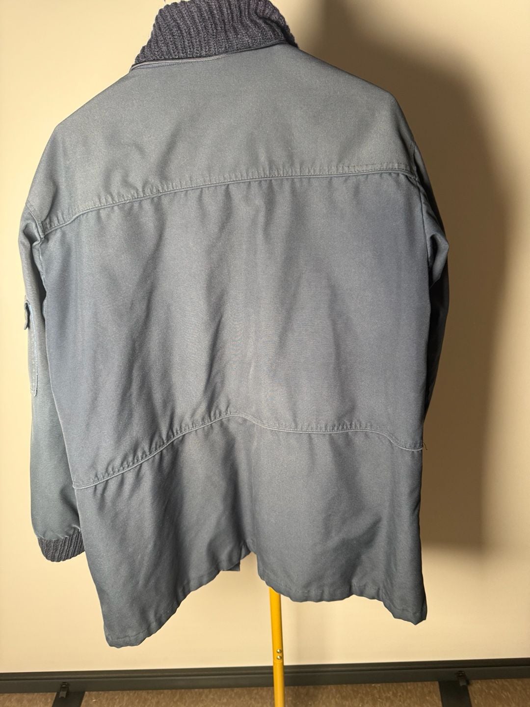 Blue vintage jacket/coat High Neck Pockets Lined Zip Men's 9