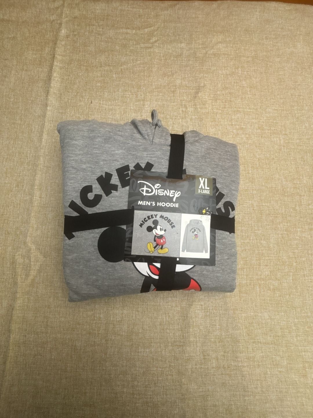 Disney Mickey Mouse Men's Hoodie Size XL Gray Graphic Print 1