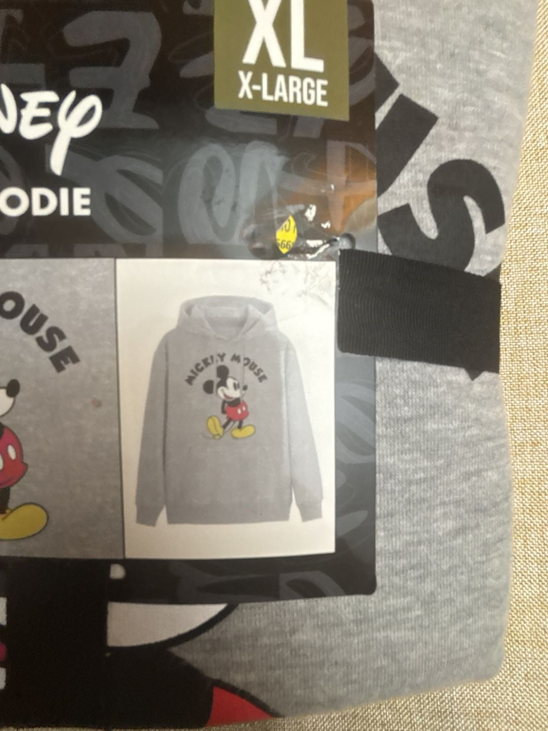 Disney Mickey Mouse Men's Hoodie Size XL Gray Graphic Print 2