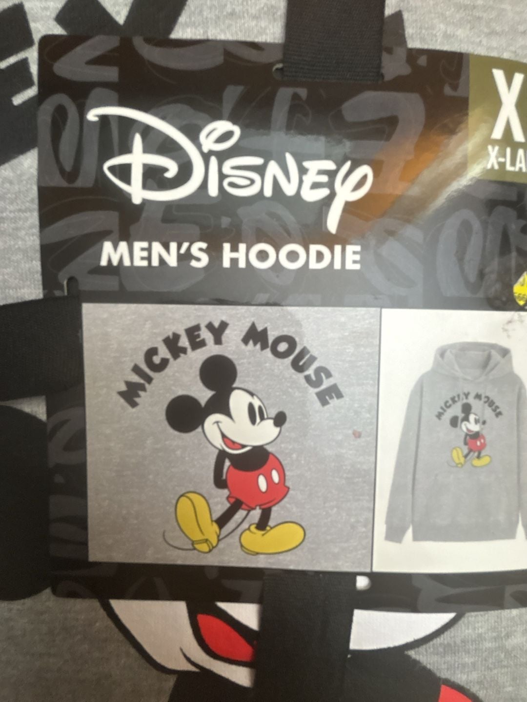 Disney Mickey Mouse Men's Hoodie Size XL Gray Graphic Print 3
