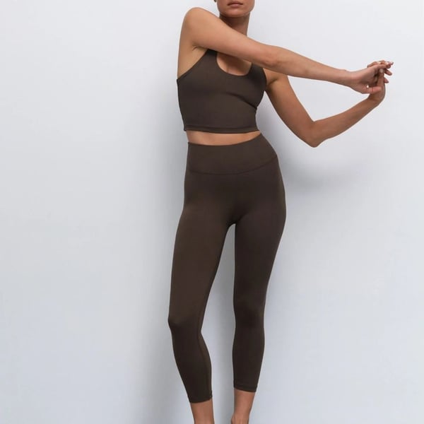 Mate the Label Organic Stretch Midi Legging in Mocha